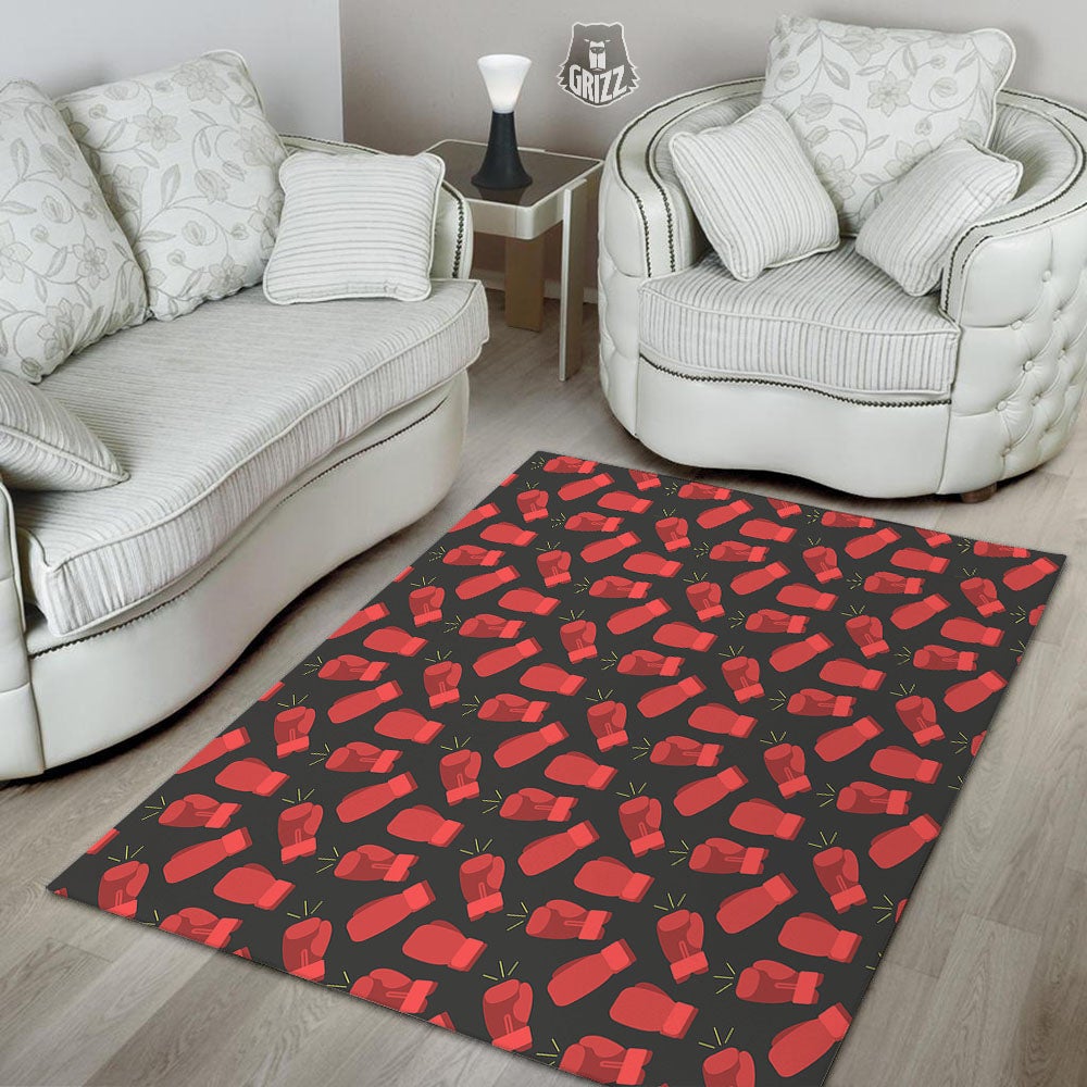 Boxing Gloves Red Print Pattern Floor Mat-grizzshop