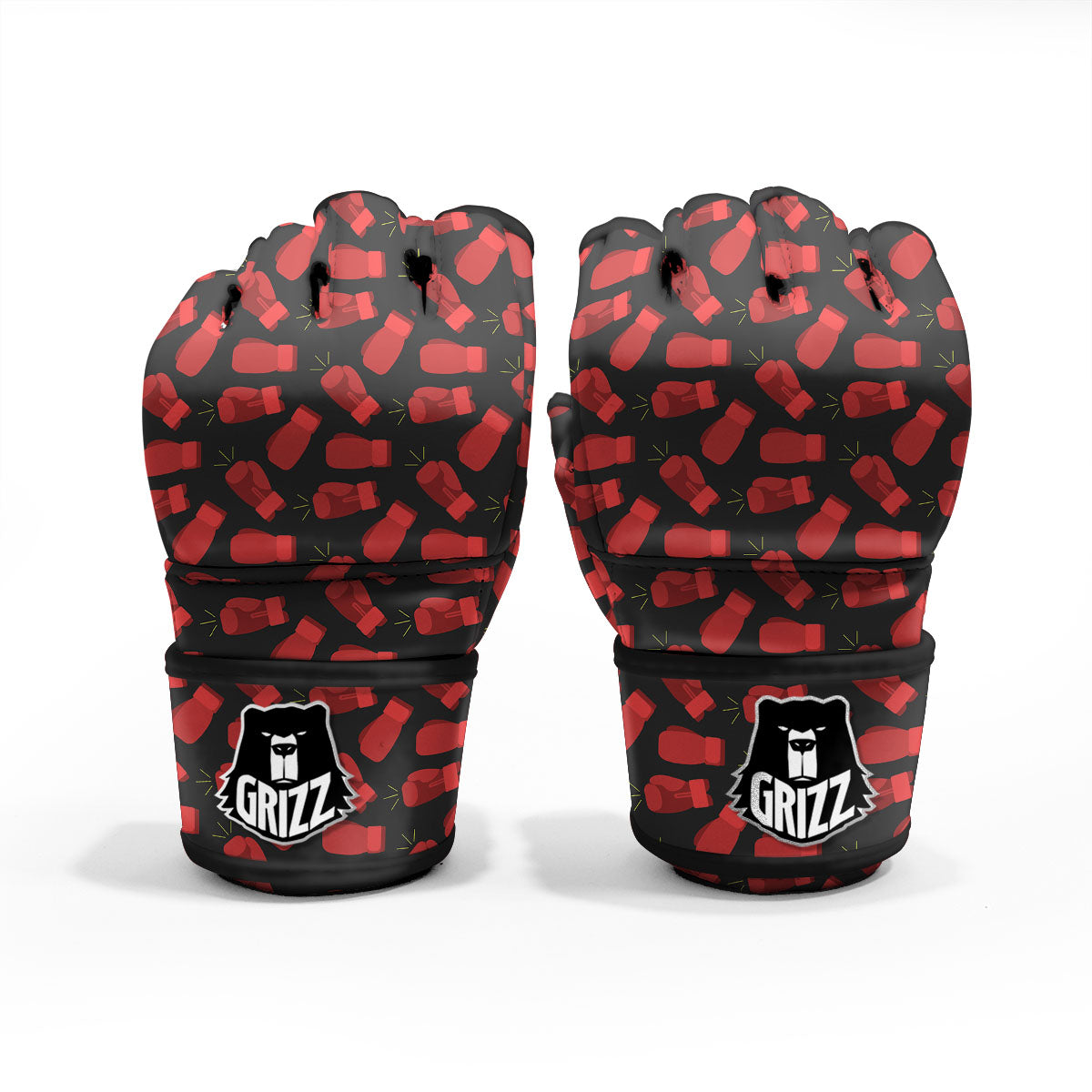 White Alstroemeria Red Print Pattern Boxing Gloves