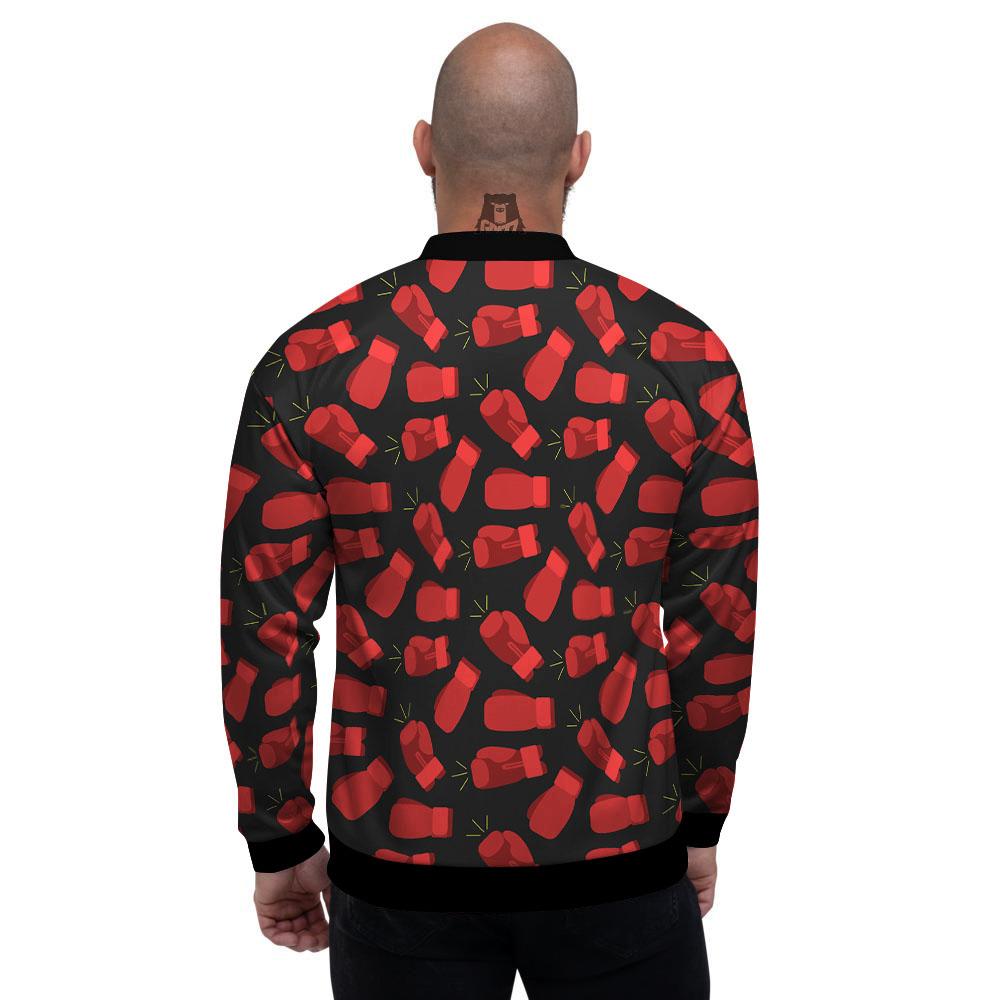 Boxing Gloves Red Print Pattern Men's Bomber Jacket-grizzshop