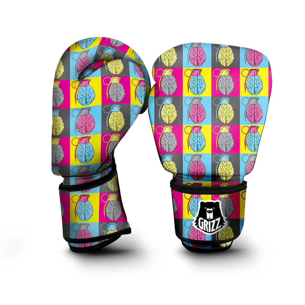 Brain Bomb Colorful Print Pattern Boxing Gloves-grizzshop