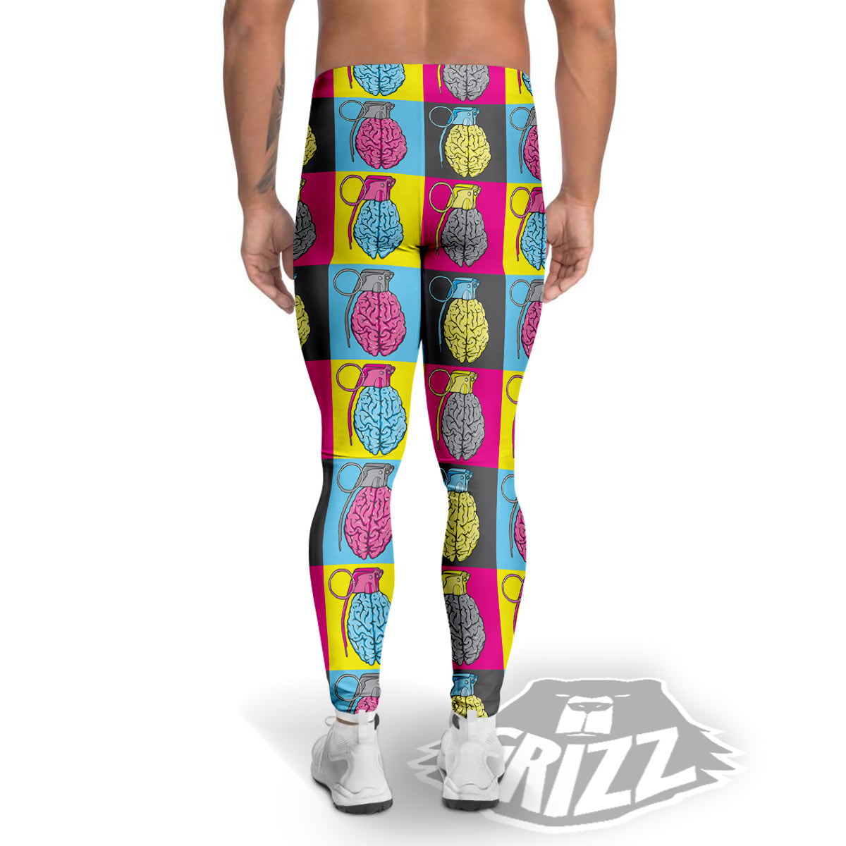 Brain Bomb Colorful Print Pattern Men's Leggings-grizzshop