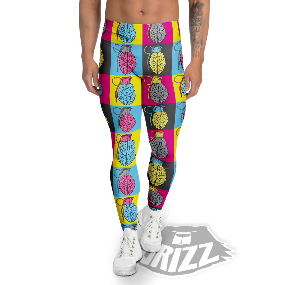 Brain Bomb Colorful Print Pattern Men's Leggings-grizzshop