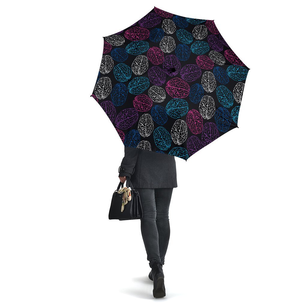 Brain Pattern Print Automatic Foldable Umbrella-grizzshop