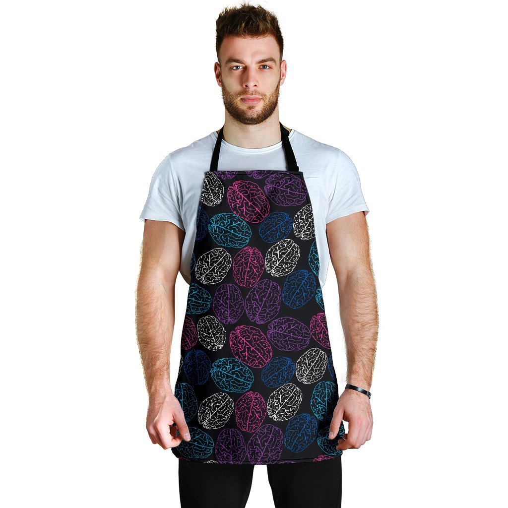 Brain Pattern Print Men's Apron-grizzshop