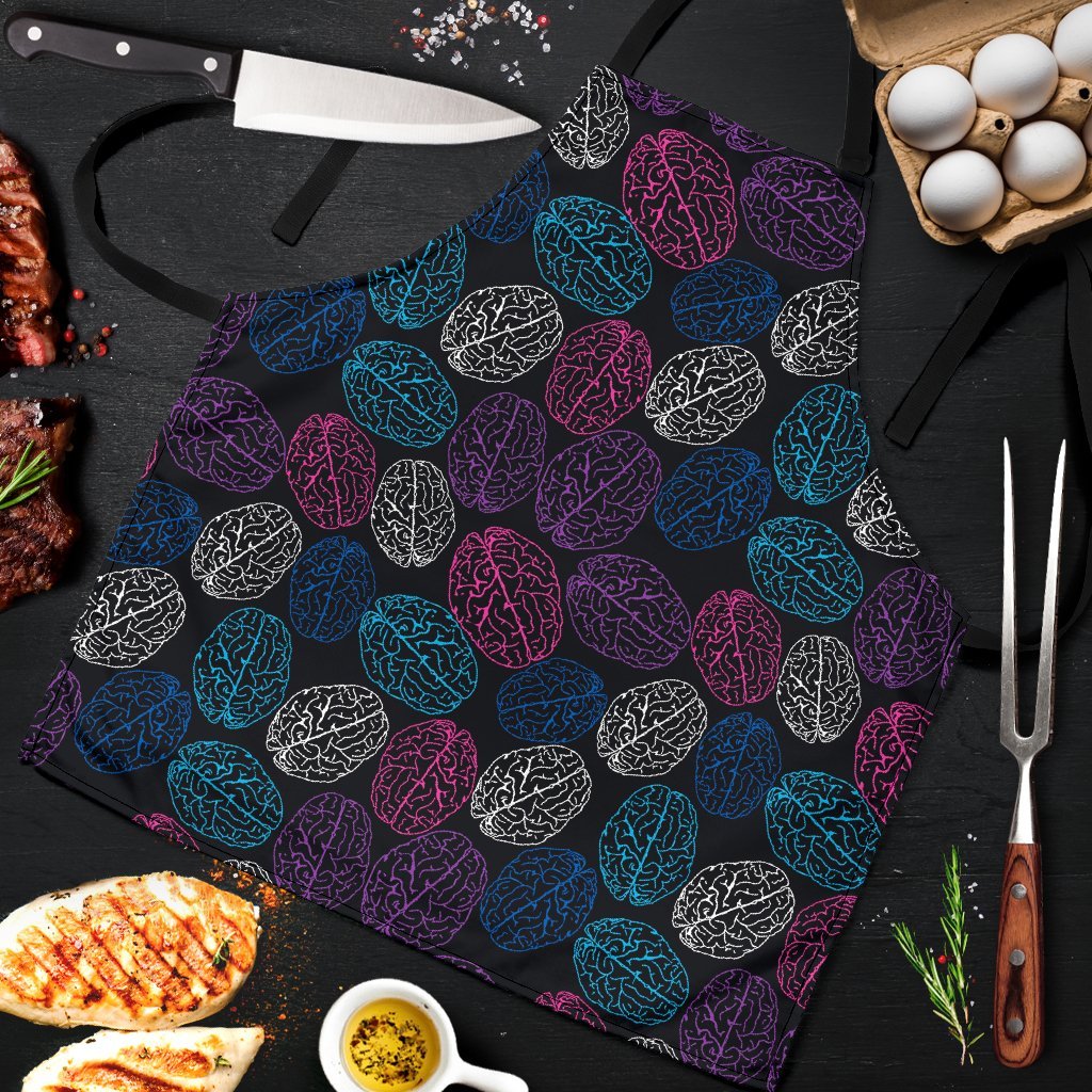 Brain Pattern Print Men's Apron-grizzshop
