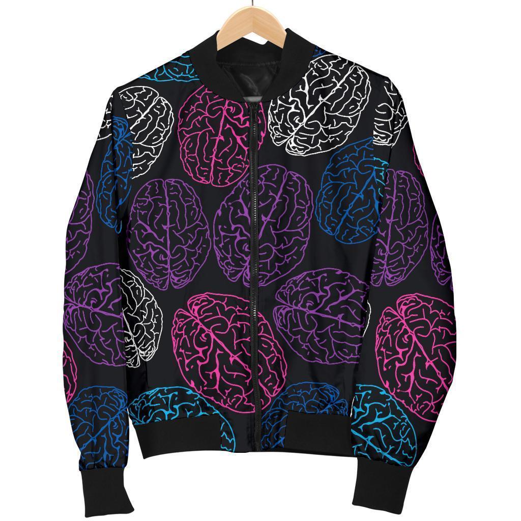 Brain Pattern Print Men's Bomber Jacket-grizzshop