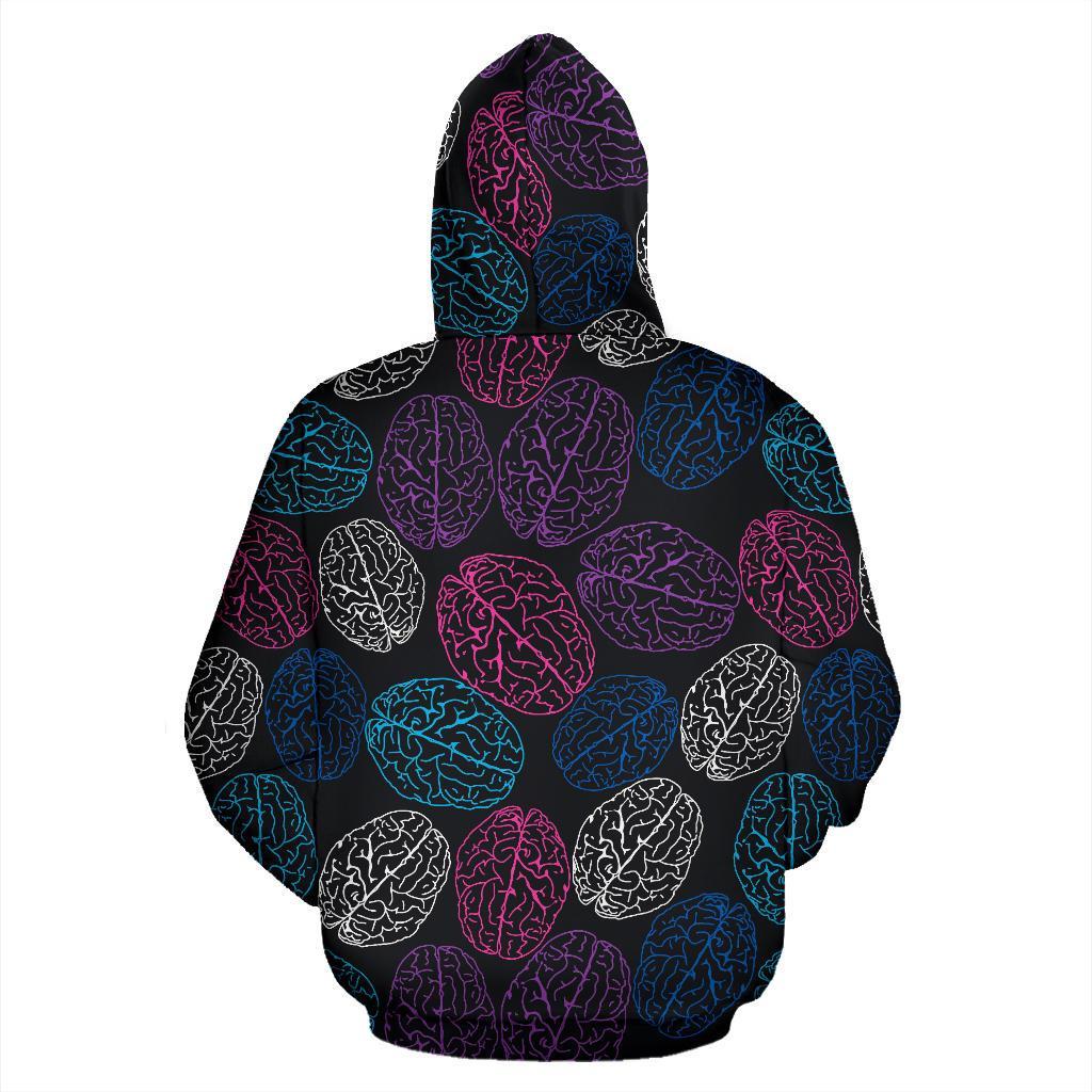 Brain Pattern Print Women Men Pullover Hoodie-grizzshop