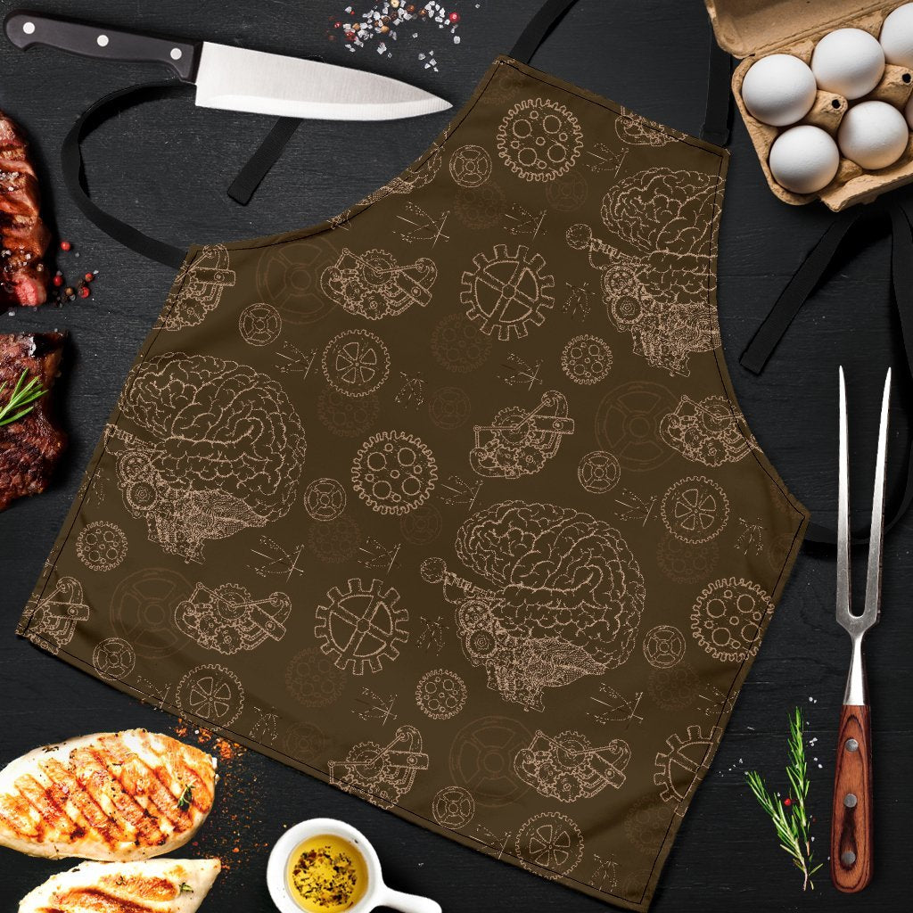 Brain Thinking Pattern Print Men's Apron-grizzshop