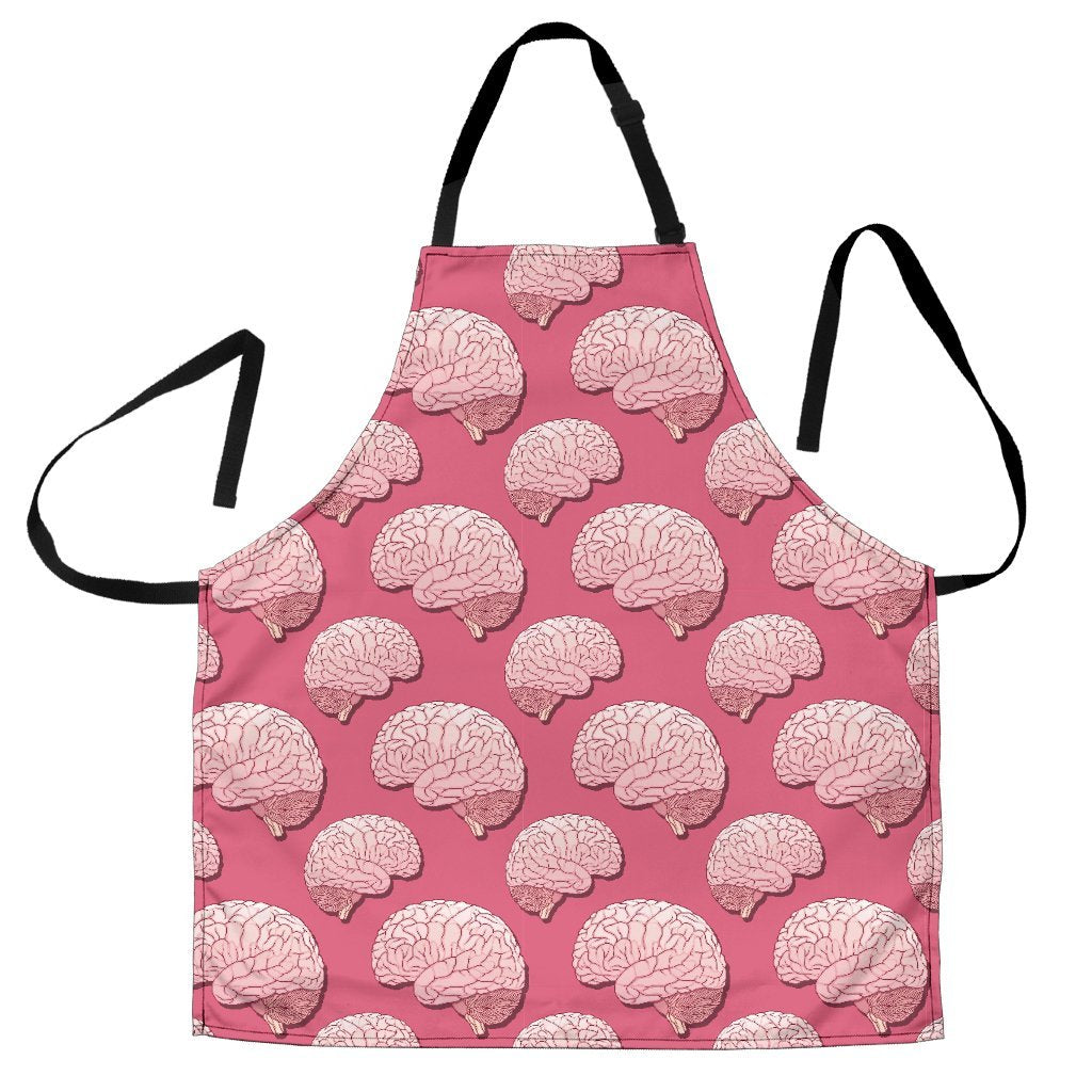 Brain Pink Pattern Print Men's Apron-grizzshop