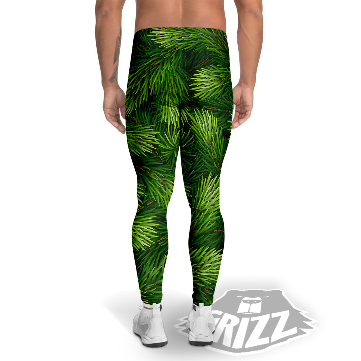 Branches Christmas Tree Print Men's Leggings-grizzshop