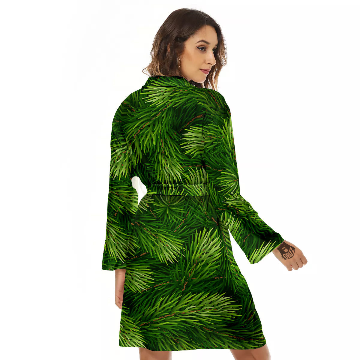 Branches Christmas Tree Print Women's Robe-grizzshop