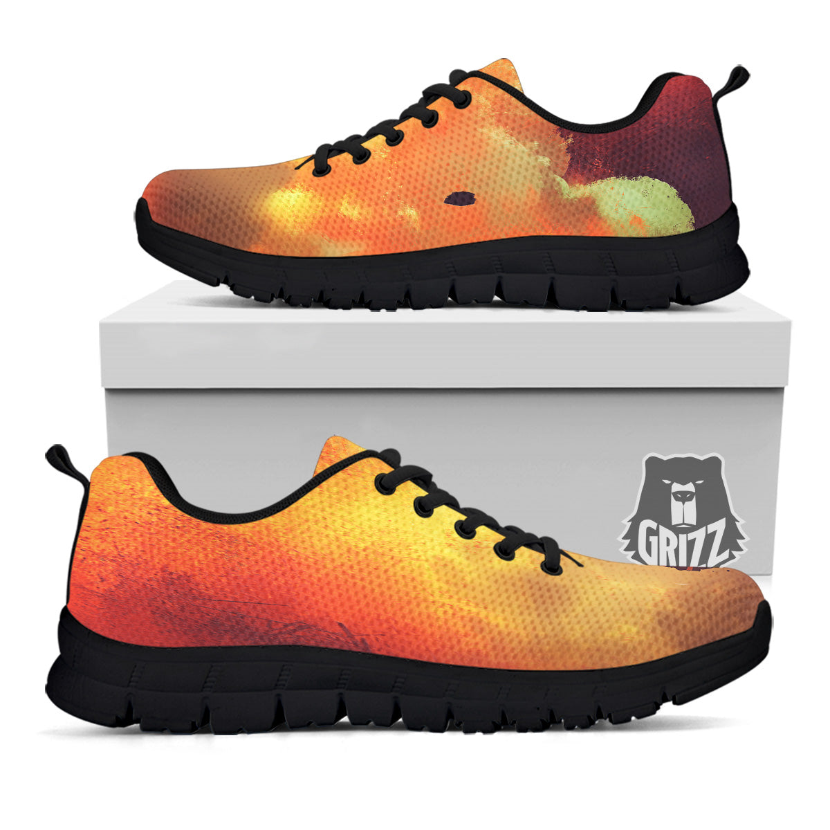 Brave Firefighter In The Fire Print Black Sneaker-grizzshop