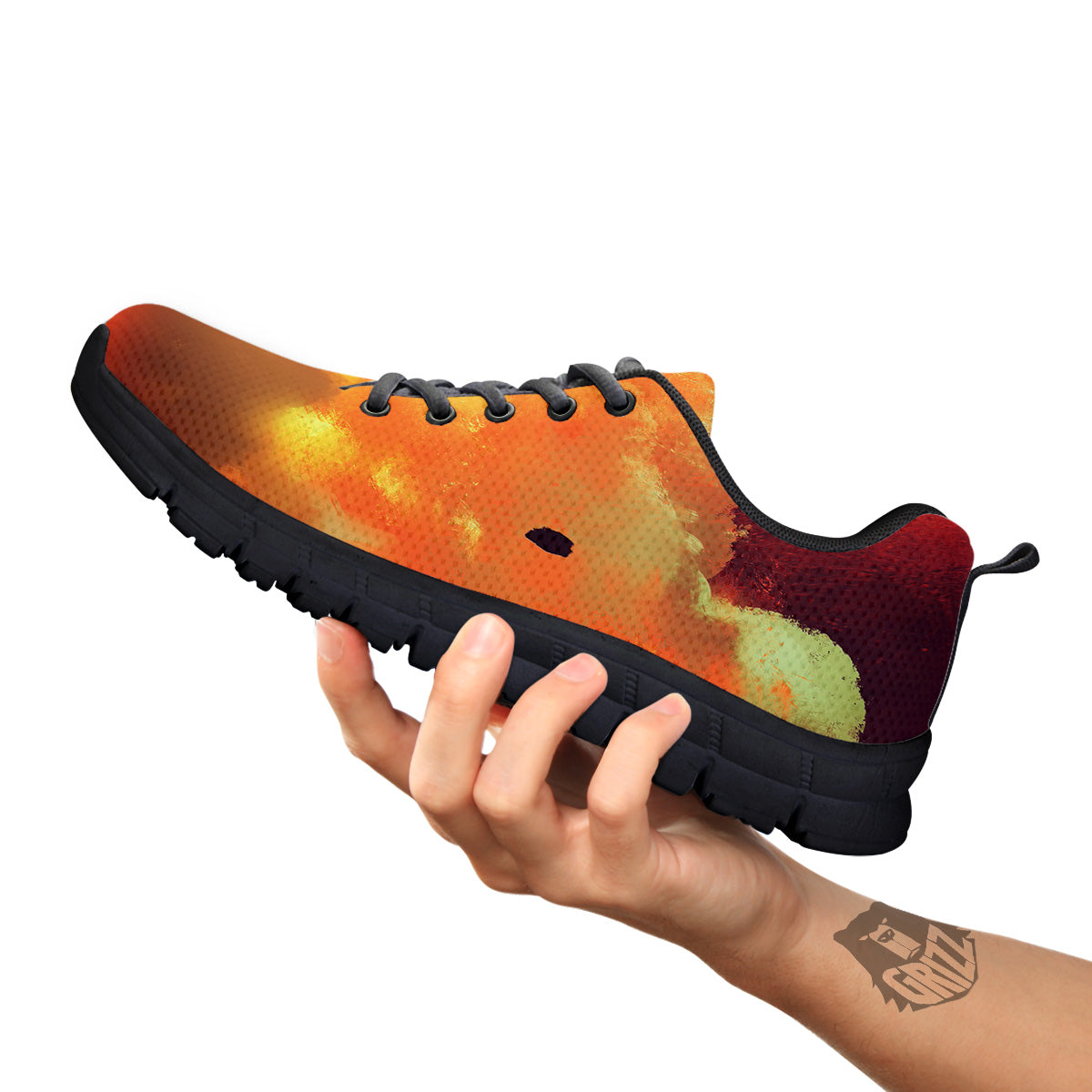 Brave Firefighter In The Fire Print Black Sneaker-grizzshop