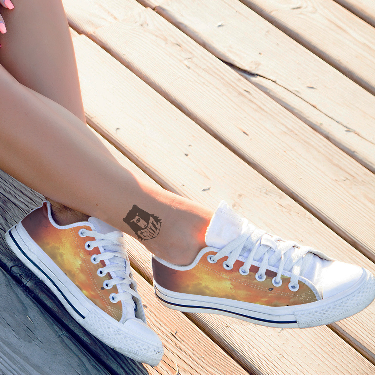 Brave Firefighter In The Fire Print White Low Top Shoes-grizzshop