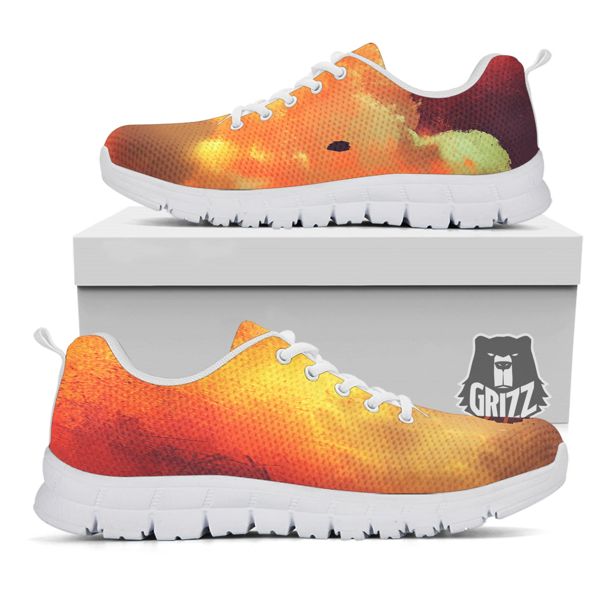 Brave Firefighter In The Fire Print White Sneaker-grizzshop