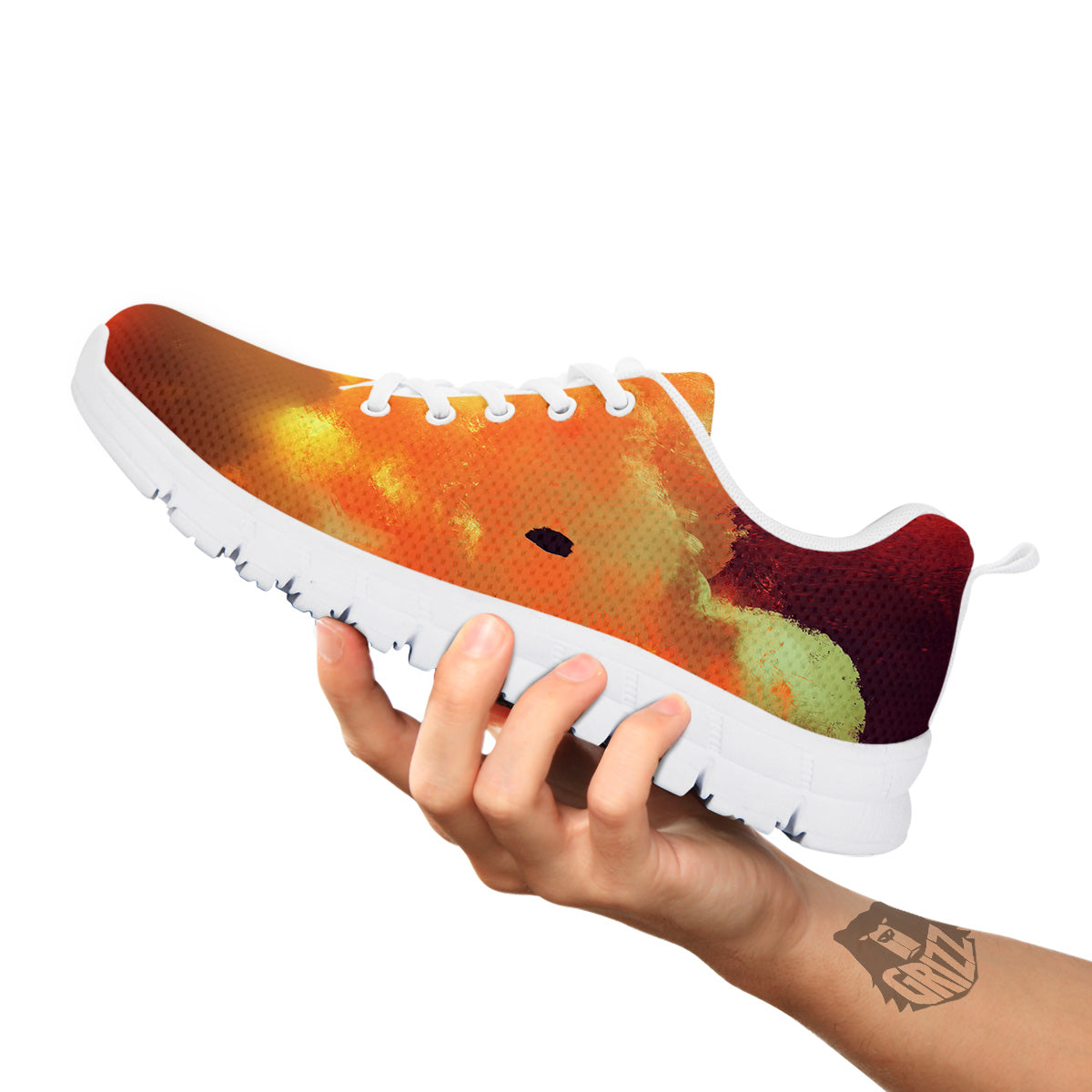 Brave Firefighter In The Fire Print White Sneaker-grizzshop