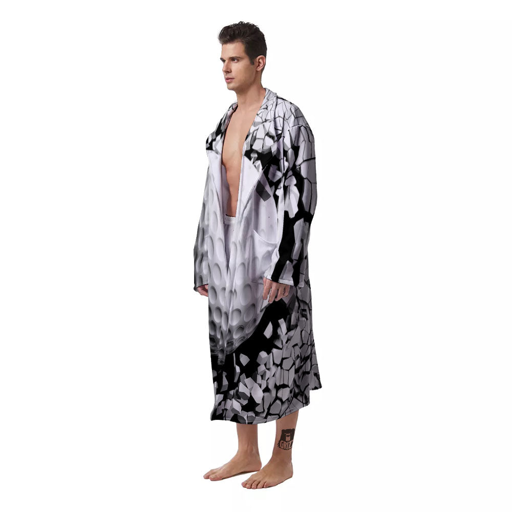Breaking Wall Golf Ball Print Men's Robe-grizzshop