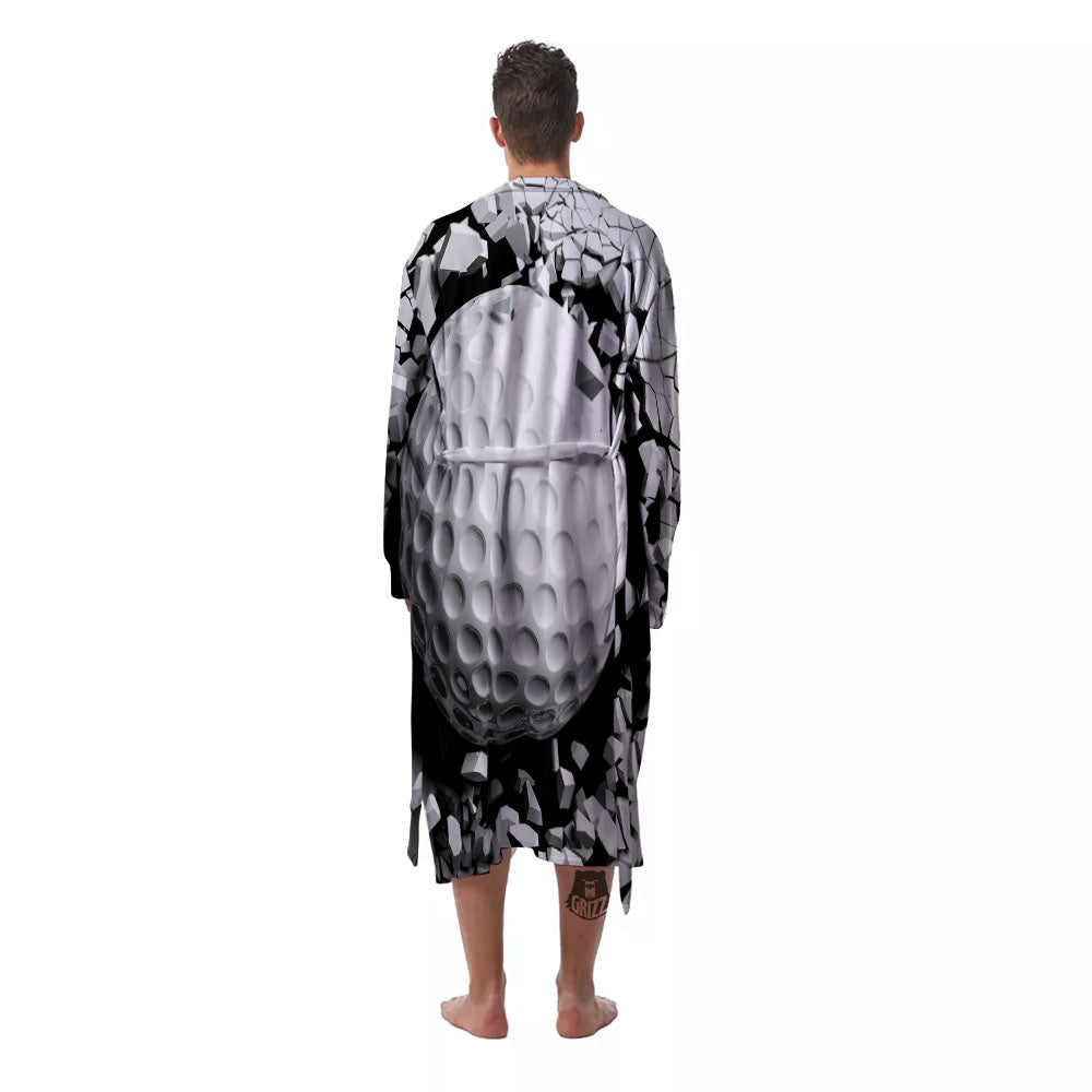 Breaking Wall Golf Ball Print Men's Robe-grizzshop