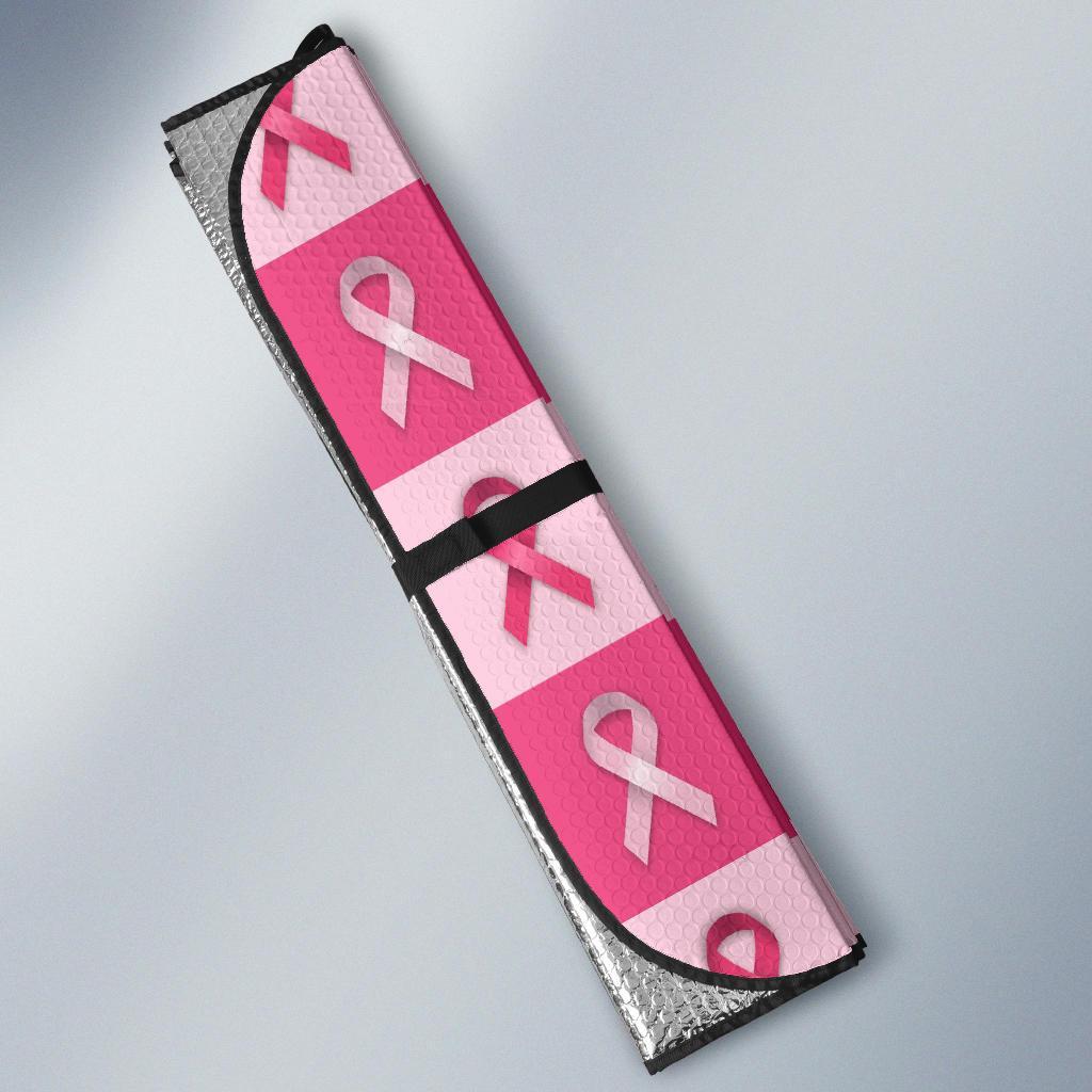 Breast Cancer Awareness Pink Ribbon Pattern Print Car Sun Shade-grizzshop