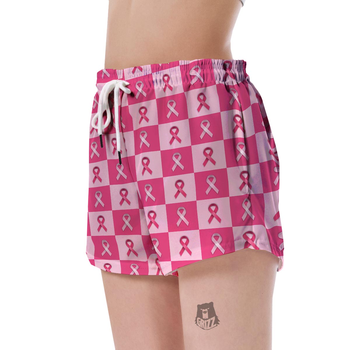 Breast Cancer Awareness Pink Ribbon Pattern Print Women's Shorts-grizzshop