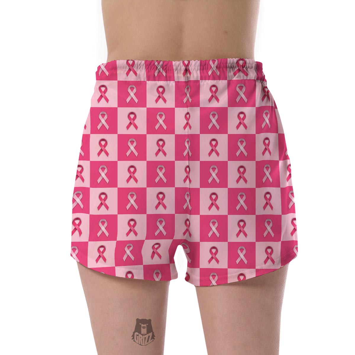 Breast Cancer Awareness Pink Ribbon Pattern Print Women's Shorts-grizzshop