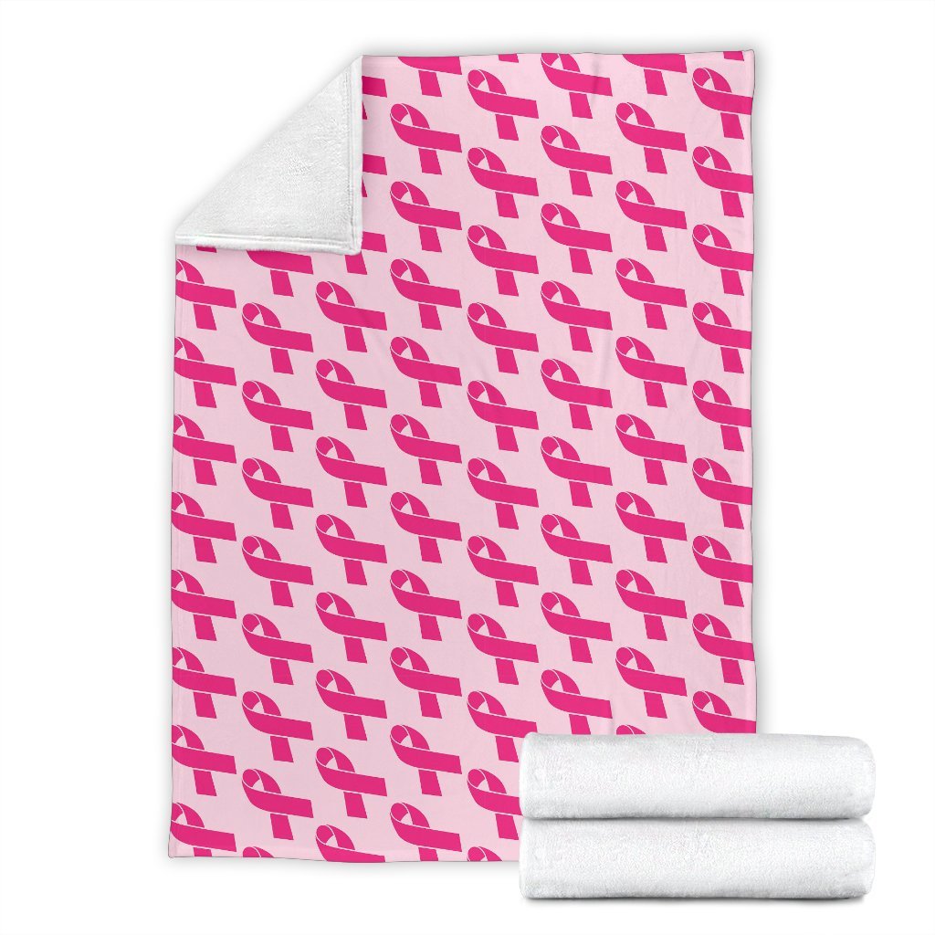 Breast Cancer Awareness Pink Ribbon Print Pattern Blanket-grizzshop