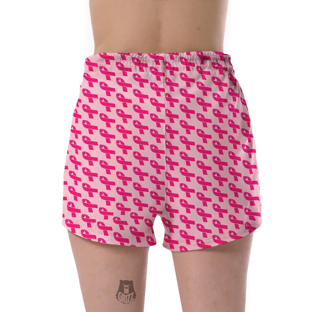 Breast Cancer Awareness Pink Ribbon Print Pattern Women's Shorts-grizzshop