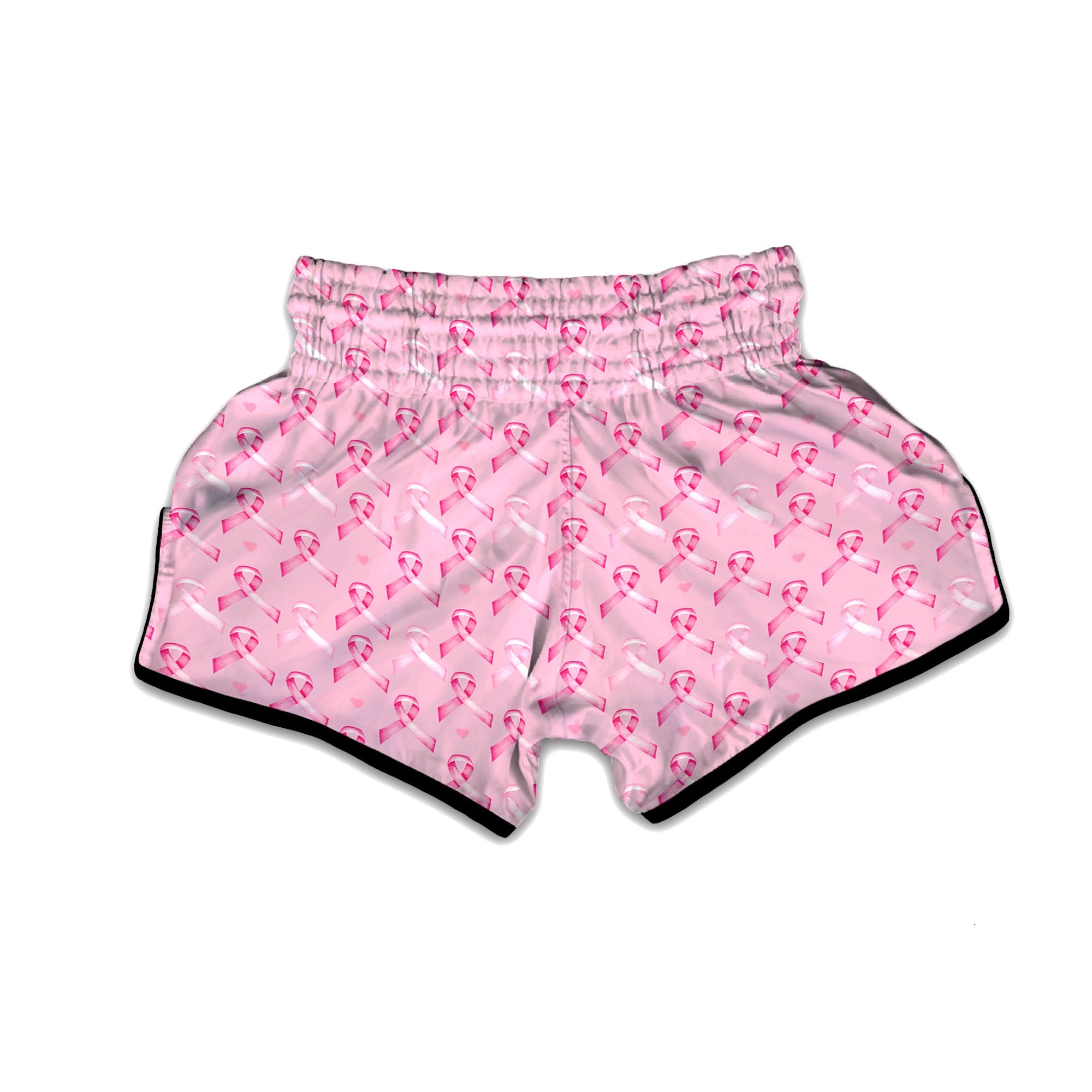 Breast Cancer Awareness Print Pattern Muay Thai Boxing Shorts-grizzshop