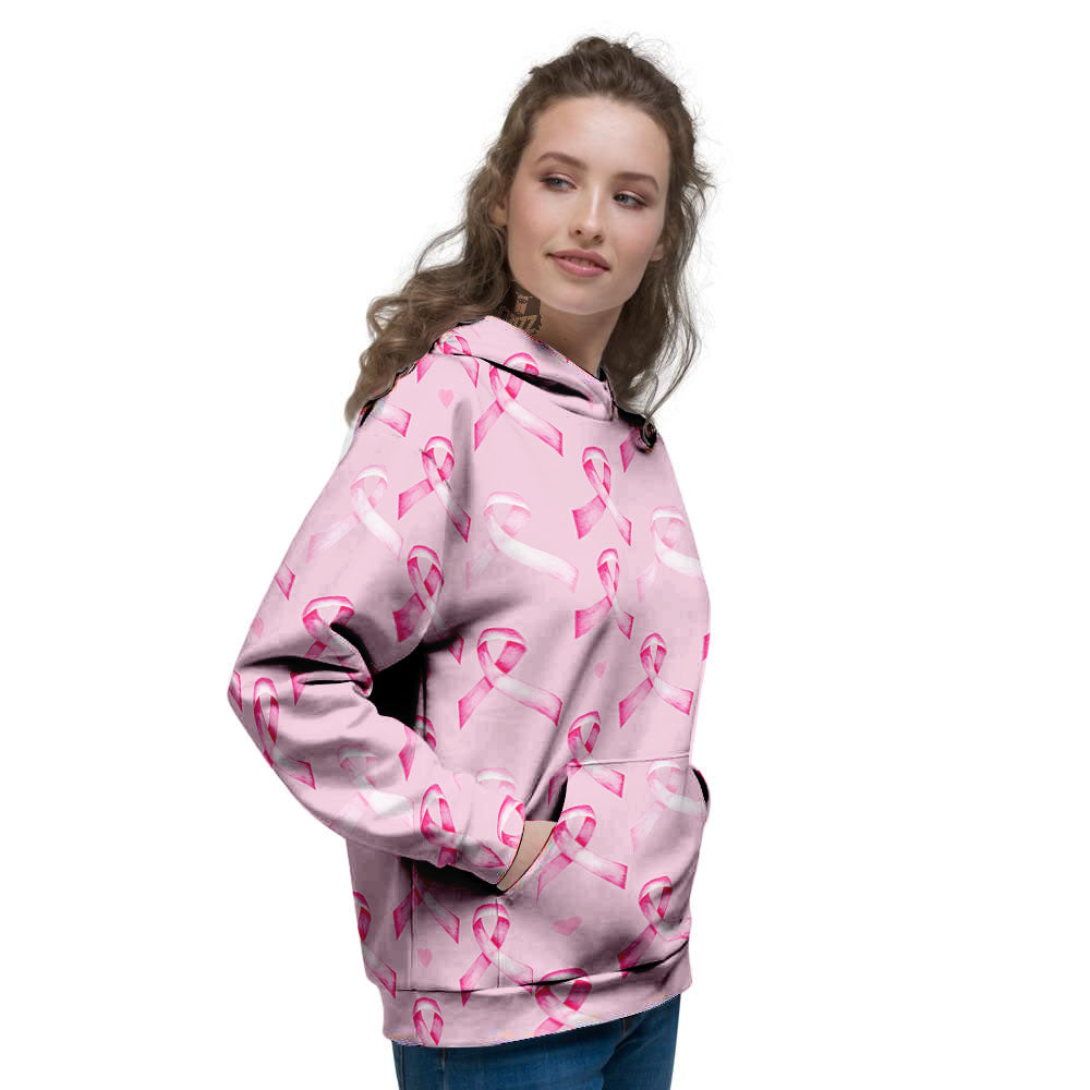 Breast Cancer Awareness Print Pattern Women's Hoodie-grizzshop