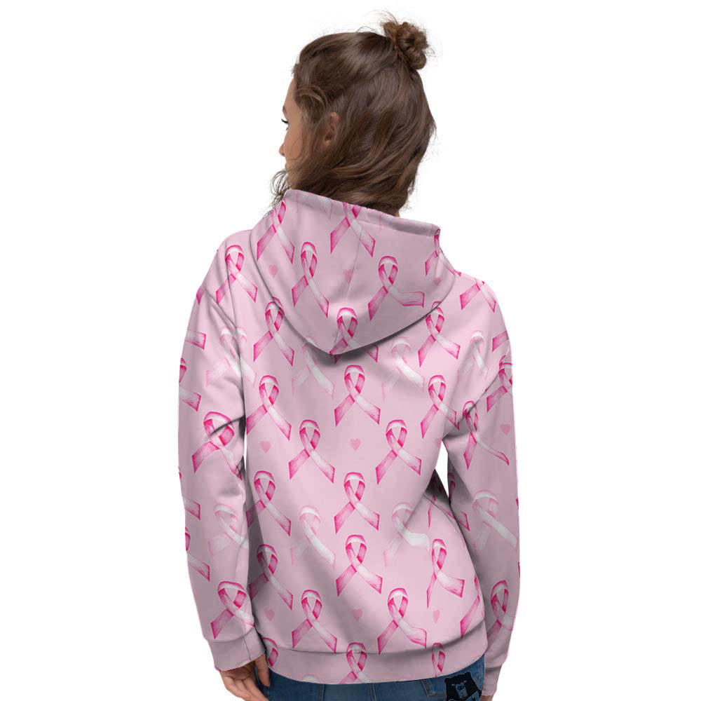 Breast Cancer Awareness Print Pattern Women's Hoodie-grizzshop