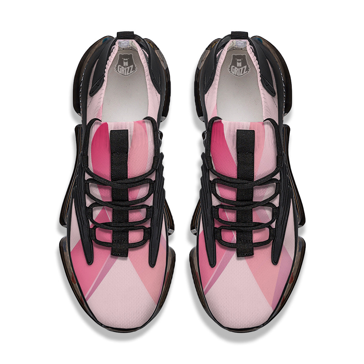 Breast Cancer Awareness Ribbon Print Black Gym Shoes-grizzshop