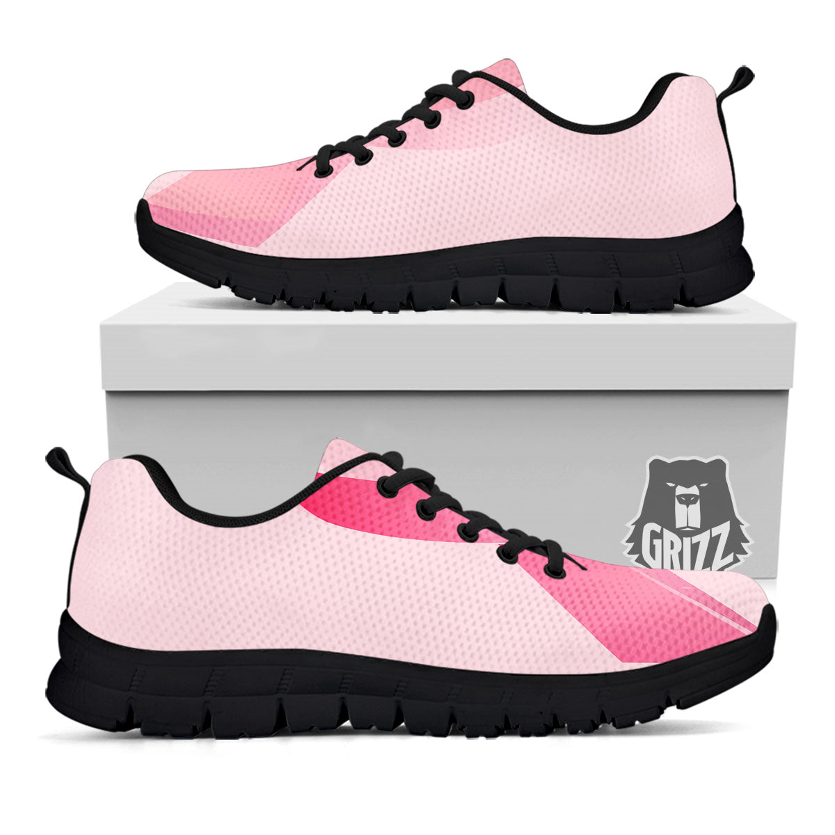 Breast Cancer Awareness Ribbon Print Black Sneaker-grizzshop