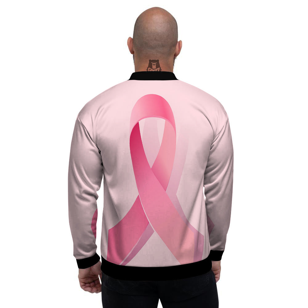Breast Cancer Awareness Ribbon Print Men's Bomber Jacket-grizzshop