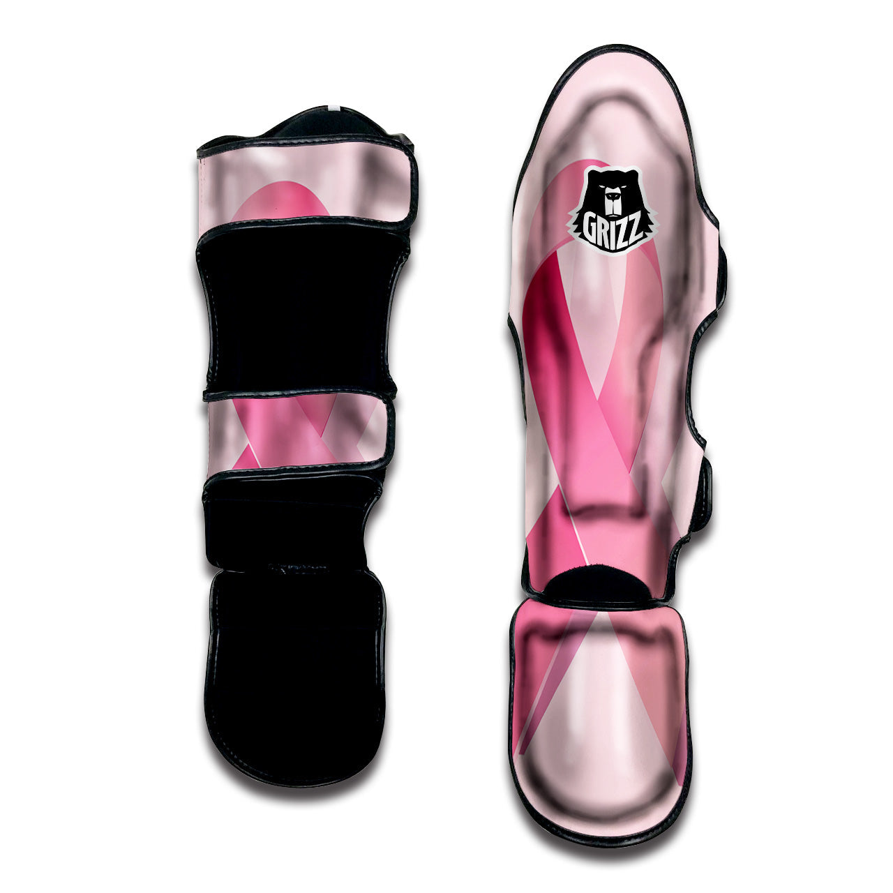 Breast Cancer Awareness Ribbon Print Muay Thai Shin Guards-grizzshop