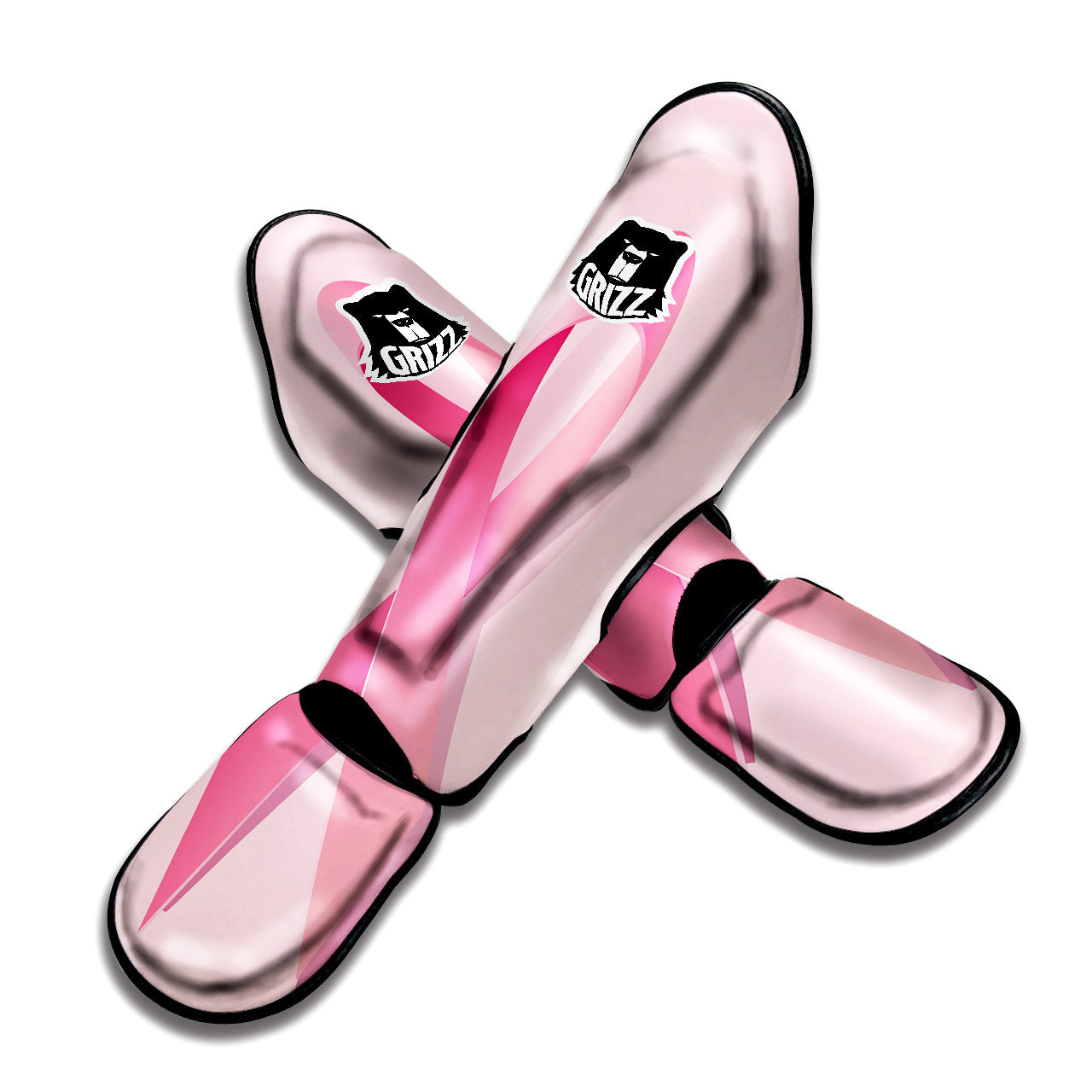 Breast Cancer Awareness Ribbon Print Muay Thai Shin Guards-grizzshop