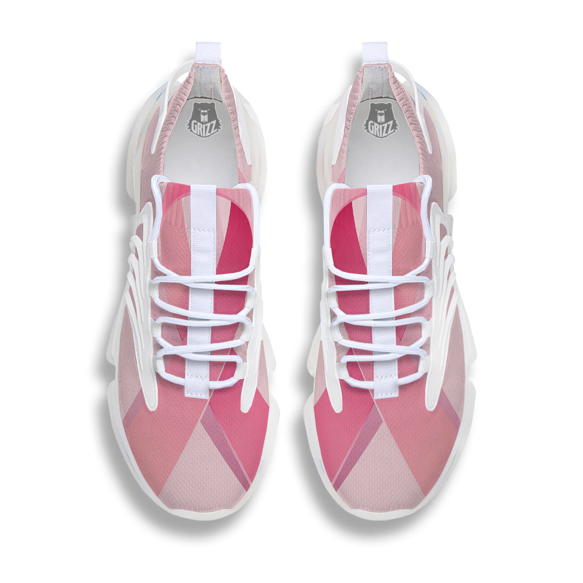 Breast Cancer Awareness Ribbon Print White Gym Shoes-grizzshop