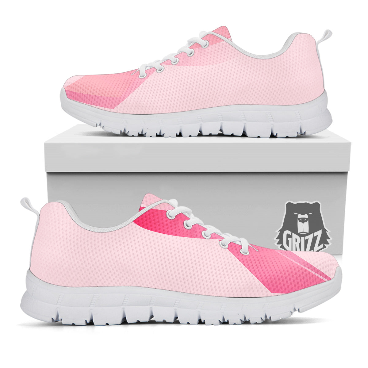 Breast Cancer Awareness Ribbon Print White Sneaker-grizzshop