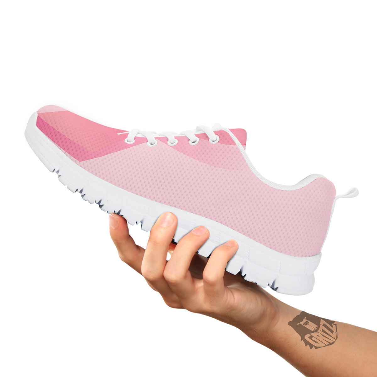 Breast Cancer Awareness Ribbon Print White Sneaker-grizzshop