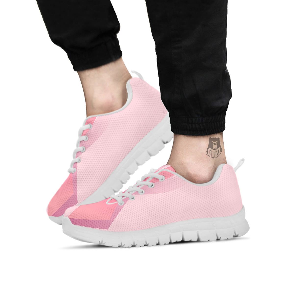 Breast Cancer Awareness Ribbon Print White Sneaker-grizzshop