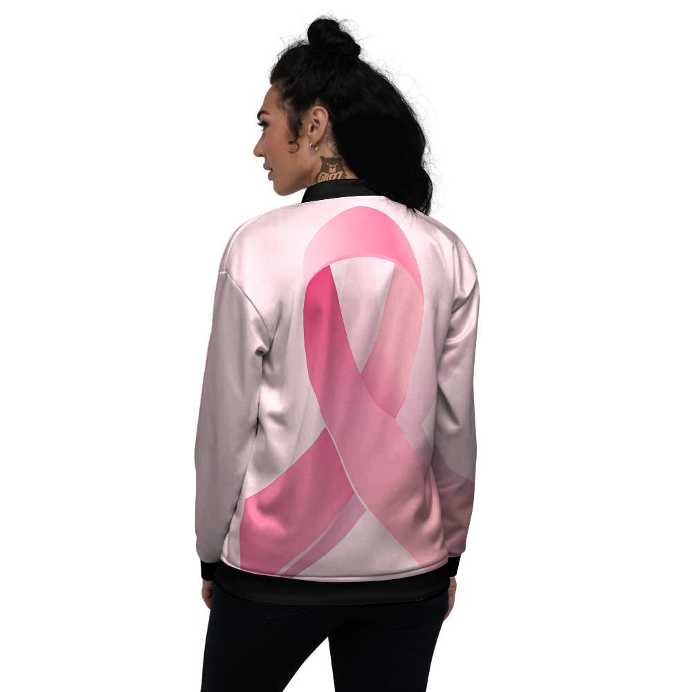 Breast Cancer Awareness Ribbon Print Women's Bomber Jacket-grizzshop