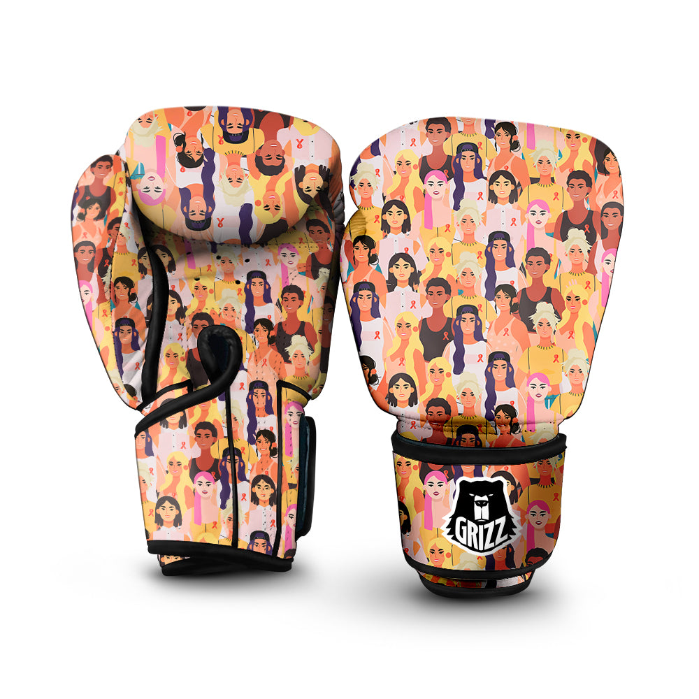 Breast Cancer Be Strong Print Pattern Boxing Gloves-grizzshop