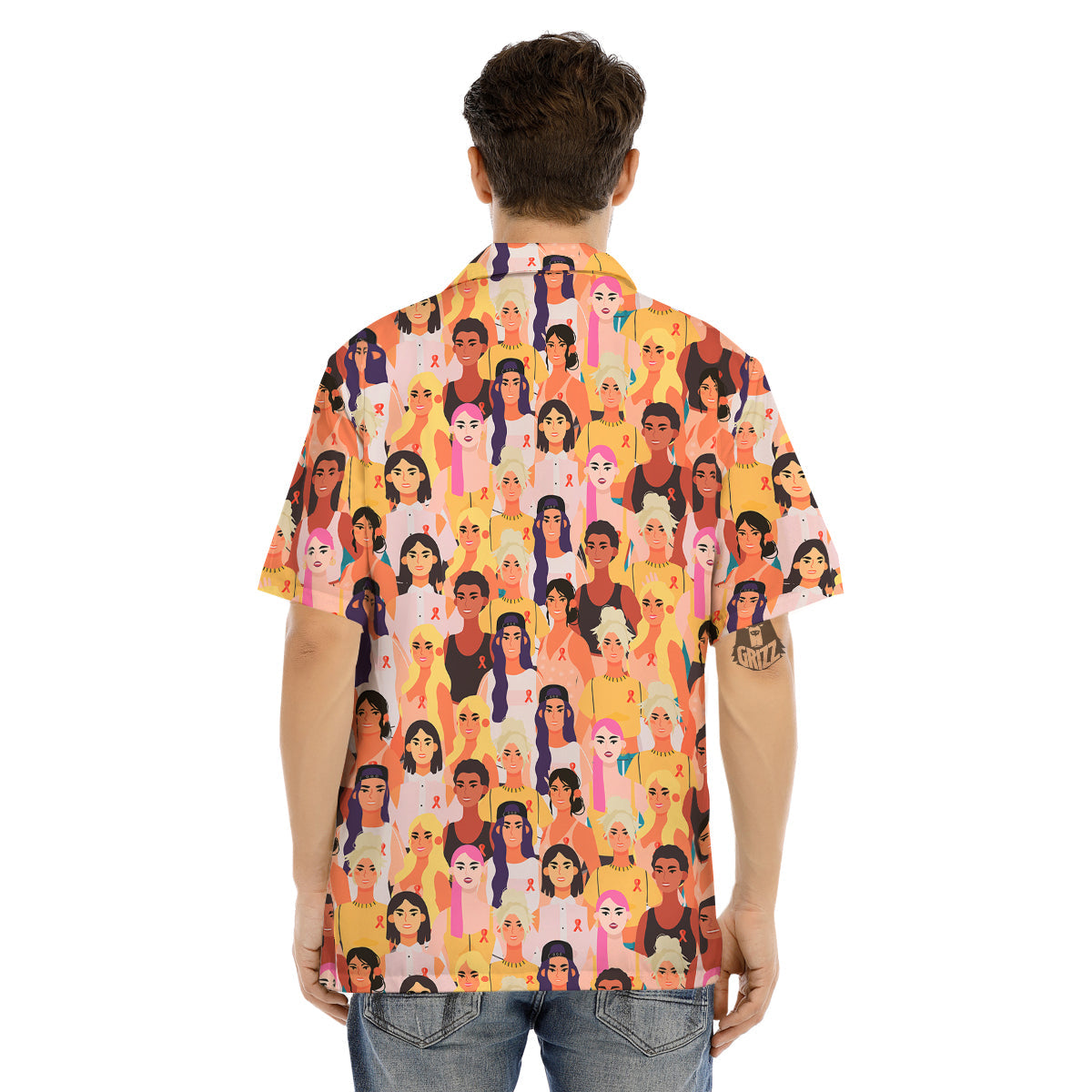 Breast Cancer Be Strong Print Pattern Men's Hawaiian Shirt-grizzshop
