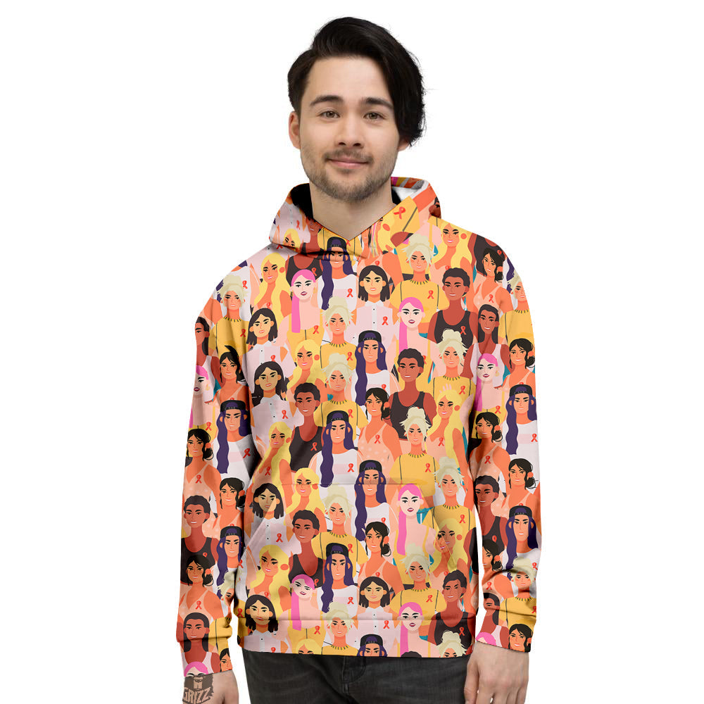 Breast Cancer Be Strong Print Pattern Men's Hoodie-grizzshop
