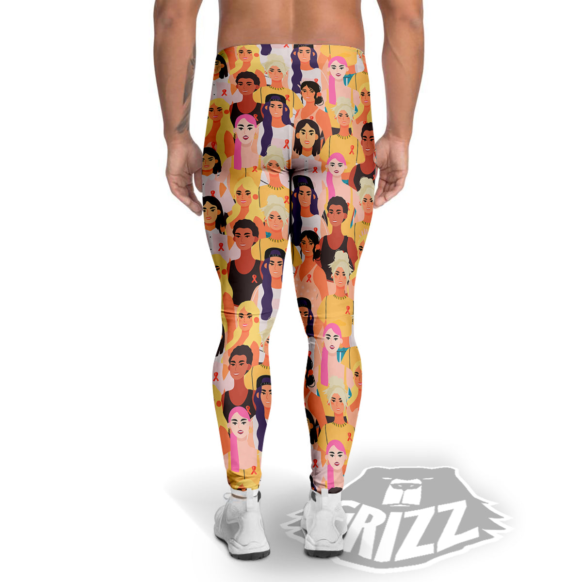 Breast Cancer Be Strong Print Pattern Men's Leggings-grizzshop