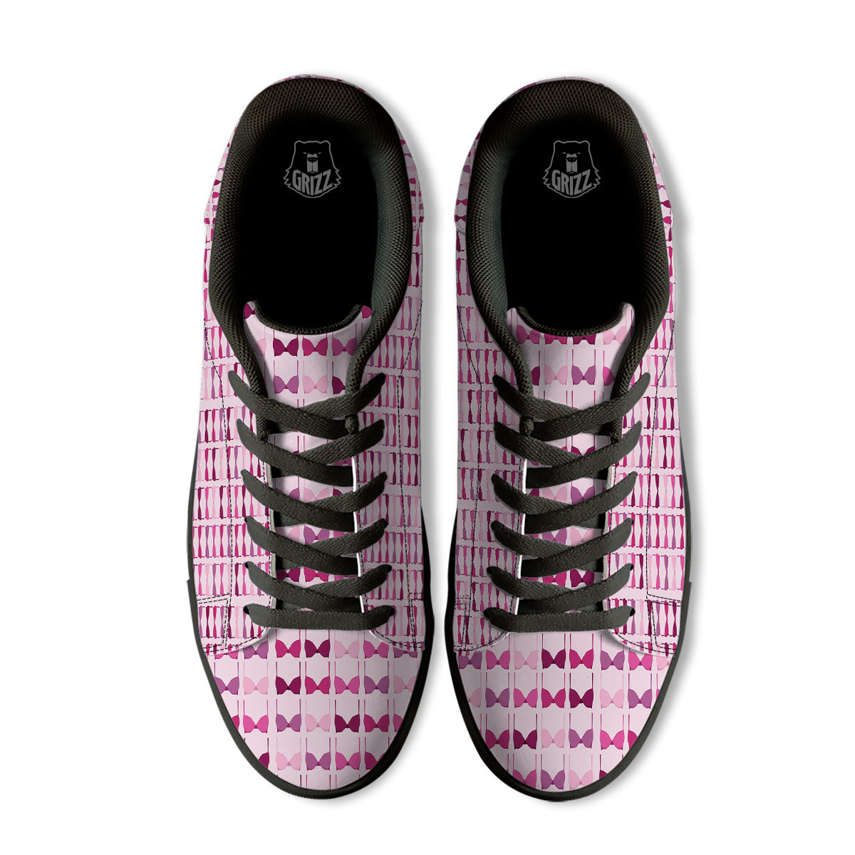 Breast Cancer Pink Bra Print Pattern Black Low Top Sneakers-grizzshop