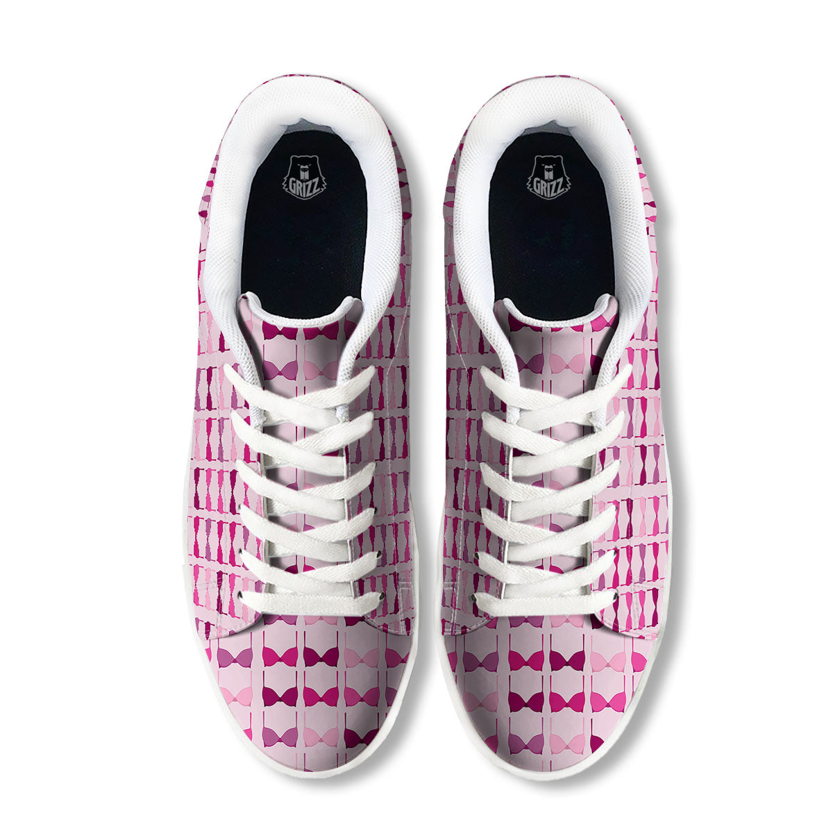 Breast Cancer Pink Bra Print Pattern White Low Top Sneakers-grizzshop