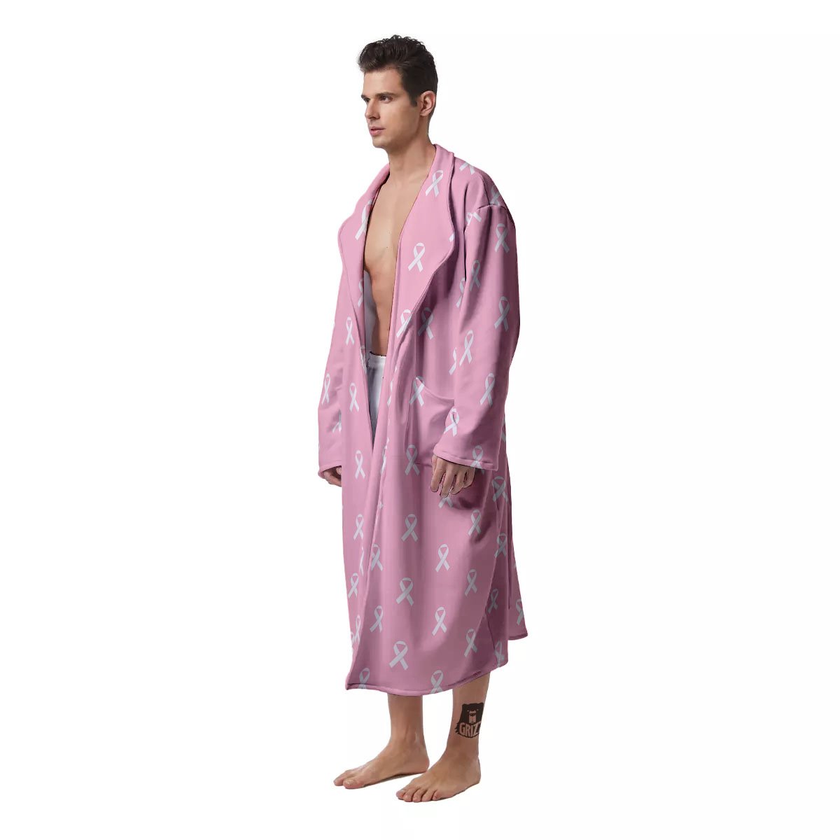 Breast Cancer Pink Pink Pattern Men's Robe-grizzshop