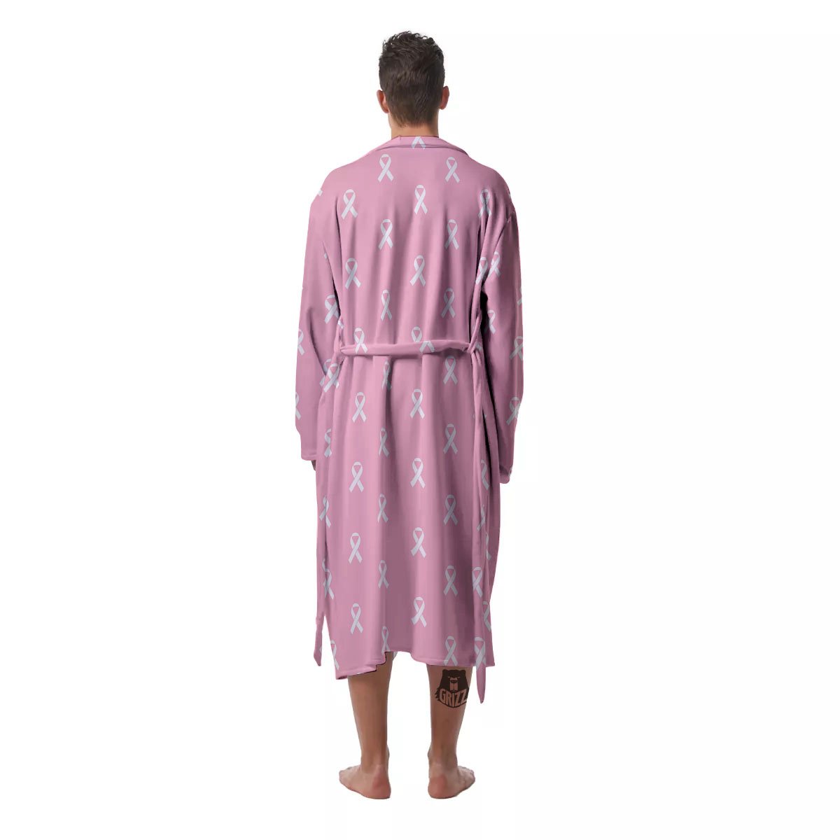 Breast Cancer Pink Pink Pattern Men's Robe-grizzshop