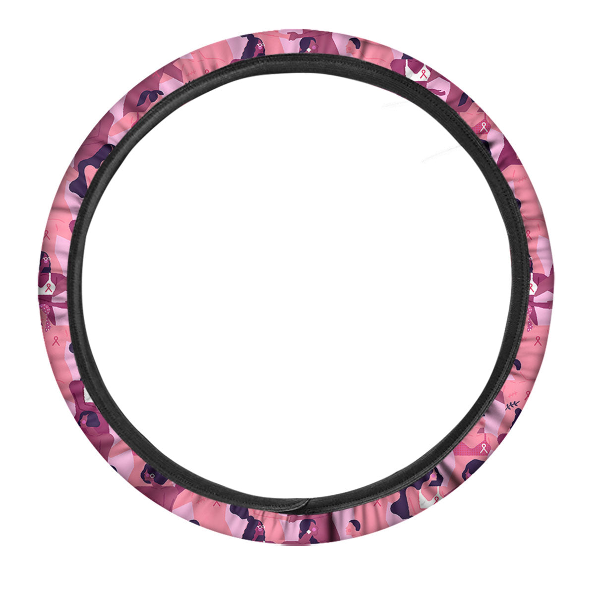 Breast Cancer Pink Print Pattern Car Steering Wheel Cover-grizzshop