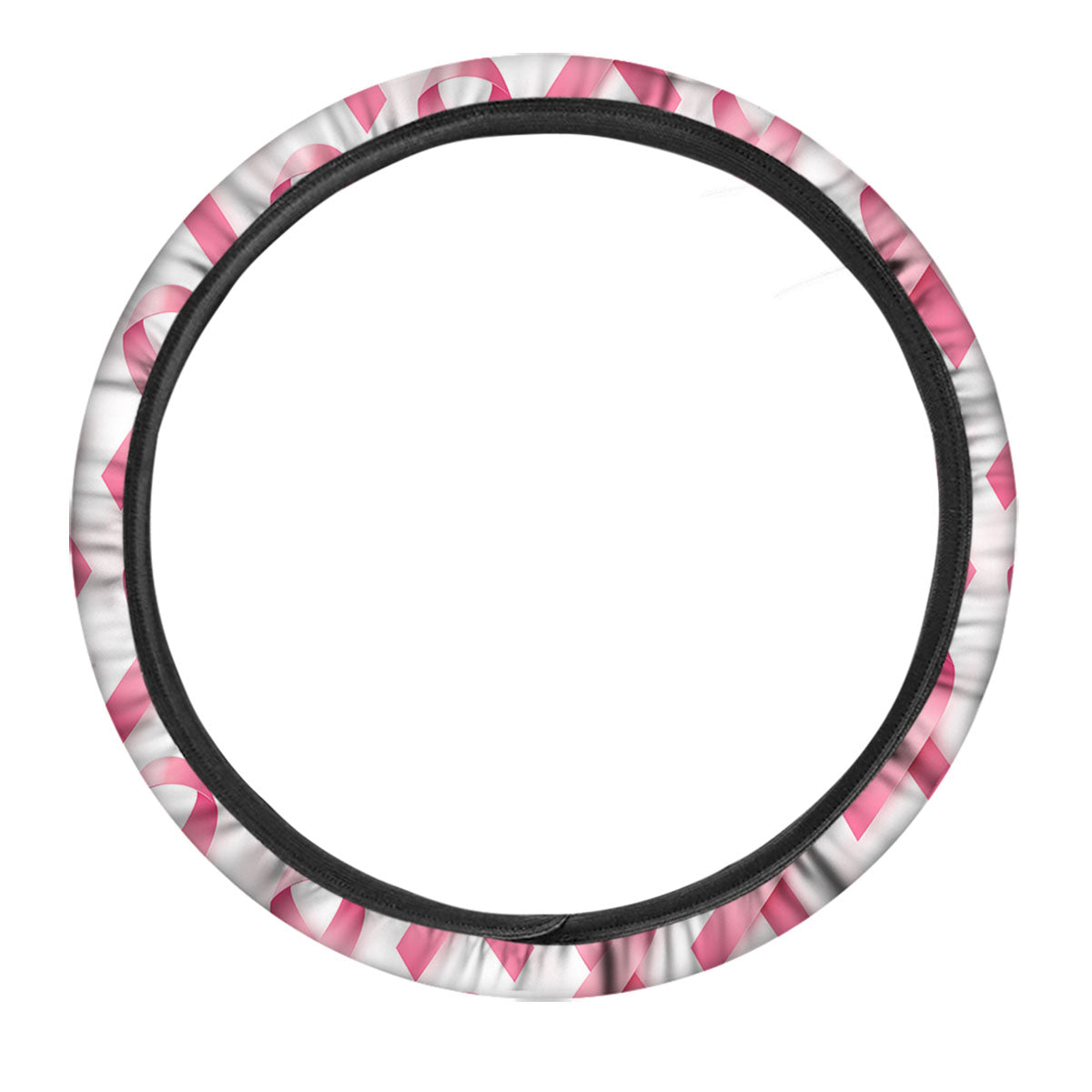 Breast Cancer Pink Ribbon Print Pattern Car Steering Wheel Cover-grizzshop